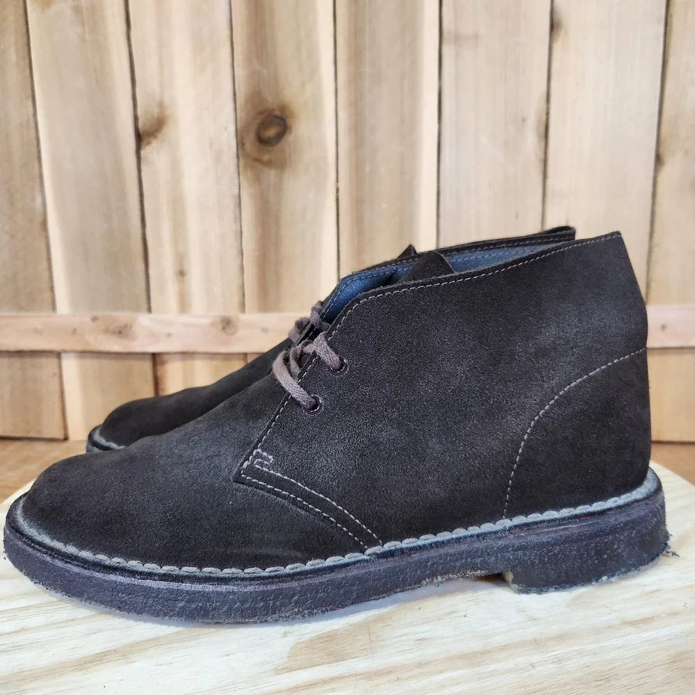 Clarks Originals Desert Boots Mens 8 Brown Suede Crepe Sole Ankle Chukka Casual